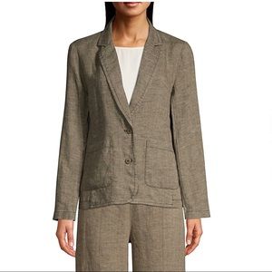 Eileen Fisher organic linen notch collar blazer
